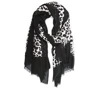 collezione alessandro Schal Lina mit Leopardenmuster und schwarzer Umrandung 180cm x 100cm