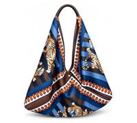 collezione alessandro Schultertasche Sacca Tigri aus italienischem Stoff mit Tiger-Print 60cm x 65cm x 4cm