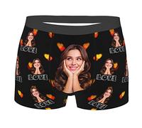 Collienght Custom Face Mens Boxer Briefs Personalisierte Unterwäsche mit Foto Bild Personalisierte Boxershorts Geschenke für Freund Ehemann Ihn Valentinstag