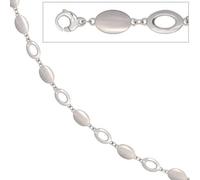 Collier 585 Gold Weißgold teilmattiert 44,5 cm Karabiner