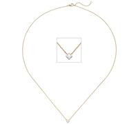 Collier 750 Gold Gelbgold Weißgold bicolor 1 Diamant Brillant 45 cm Goldkette