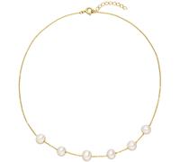 Collier ADRIANA "Schmuck Geschenk Silber 925 Halskette Ravello", gold (gelbgoldfarben, weiß), Halsketten, Damen, Perlen Silber 925 (Sterlingsilber), L: 38 B: 1,2mm, Perlen, Silber 925 (Sterlingsilber)
