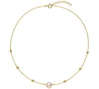 Collier ADRIANA "Schmuck Geschenk Silber 925 Halskette Ravello", gold (gelbgoldfarben, weiß), Halsketten, Damen, Perlen Silber 925 (Sterlingsilber), L: 38 B: 1mm, Perlen, Silber 925 (Sterlingsilber),