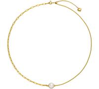 Collier ADRIANA "Schmuck Geschenk Silber 925 Halskette Ravello Herz", gold (gelbgoldfarben, weiß), Halsketten, Damen, Perlen Silber 925 (Sterlingsilber), L: 48,5 B: 1,4mm, Perlen, Silber 925 (Sterling