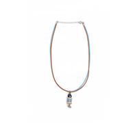 Collier ALLGÄU REBELL "Alma", Damen, Gr. onesize, Leder, blau, Basic, Halsketten Collier, mit echter SwarovskiPerle (67851165-0) blau