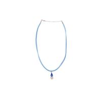Collier ALLGÄU REBELL "Josefin", Damen, Gr. onesize, Leder, blau, Basic, Halsketten Collier, zweireihiges Lederband (41716630-0) blau