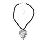 Collier ALLGÄU REBELL "Traude", Damen, Gr. onesize, Textil, schwarz, Basic, Halsketten Collier, mit Herzanhänger (24354224-0) schwarz