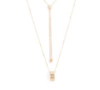Collier aus 925 Silber mit einem Ringanhänger aus Zirkonia, vergoldet, mit