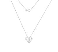 Collier aus 925 Silber mit funkelndem Anhänger in Herzform mit Moissanite Golders