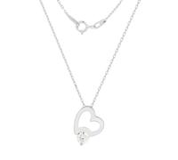 Collier aus 925 Silber mit funkelndem Anhänger in Herzform mit Moissanite Golders