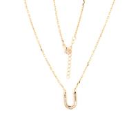 Collier aus 925 Silber mit Glückshufeisen aus Swarovski Zirkonia, vergoldet