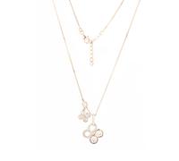 Collier aus vergoldetem 925 Silber mit 2 Anhängern aus Zirkonia, Federring