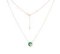 Collier aus vergoldetem 925 Silber mit grünem Achat, rosévergoldet Achat