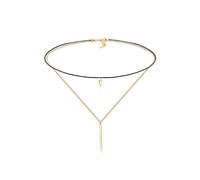 Collier ELLI "Choker Layer Anhänger Dreieck 925 Sterling Silber" Gr. 36, gold, Halsketten, Damen, 36, ohne Stein, Silber 925 (Sterlingsilber), L: 36, Collier (99535415-36) gold