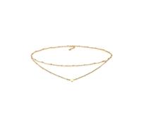 Collier ELLI "Choker Layer Kugelkette Herz 925 Silber" Gr. 36, gold, Halsketten, Damen, 36, ohne Stein, Silber 925 (Sterlingsilber), L: 36, Collier (99804368-36) gold