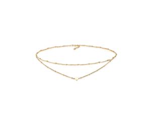 Collier ELLI "Choker Layer Kugelkette Herz 925 Silber" Gr. 36, gold, Halsketten, Damen, 36, ohne Stein, Silber 925 (Sterlingsilber), L: 36, Collier (99804368-36) gold