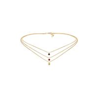 Collier ELLI "Choker Layer mit Kristallen von Swarovski925 Sterling Silber", rot, Halsketten, Damen, 36,mit Stein, Silber 925 (Sterlingsilber), L: 36, Collier (50911766-0) rot