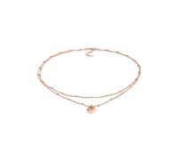 Collier ELLI "Choker Layer Plättchen Kugelkette 925 Silber", rosa (rosegold), Halsketten, Damen, 36, ohne Stein, Silber 925 (Sterlingsilber), L: 36, Collier (40861914-0)