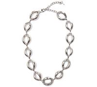 Collier FIRETTI "Halsschmuck Gliederkette", grau (metallfarben), Halsketten, Damen, Metall, L: 48 B: 18mm, Collier, B:18mm (76414324-0) metallfarben