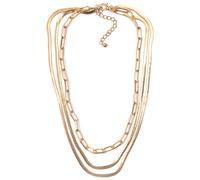Collier FIRETTI "Halsschmuck Layering-Look Gliederkette", gold (gelbgoldfarben), Halsketten, Damen, Metall, L: 53 B: 6mm, Collier, B:6mm (14755028-0) gelbgoldfarben