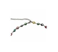 Collier FIRETTI "Schmuck Geschenk Halsschmuck Halskette Ankerkette Evil Eye/Böser Blick", bunt (silberfarben, grün, rot, gelb, rosa, weiß, blau, schwarz), Halsketten, Damen, Edelstahl, L: 37 B: 2mm, C