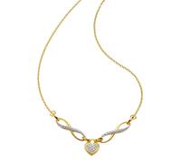 Collier FIRETTI "Schmuck Geschenk Halsschmuck Halskette Ankerkette Infinity+Schleife", silber (gelbgoldfarben, silberfarben), Halsketten, Damen, 0,01, Diamanten Silber 925 (Sterlingsilber), L: 45, Dia