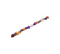 Collier FIRETTI "Schmuck Geschenk Halsschmuck Halskette Edelstein Farbstein Achat", bunt (gelbgoldfarben, rot, blau, orangerot, weiß, grün), Halsketten, Damen, Messing Perlen, L: 45 B: 10mm, Messing, 