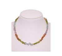 Collier FIRETTI "Schmuck Geschenk Halsschmuck Halskette Edelstein Farbstein Peridot", bunt (gelbgoldfarben, grün, hellblau, gelb, lila), Halsketten, Damen, Messing, L: 50 B: 6mm, Collier, Made in Germ