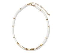 Collier FIRETTI "Schmuck Geschenk Kupfer Halsschmuck Halskette", gelbgoldfarben, weiß, Halsketten, Herren, Acryl Kupfer, L: 47 B: 6mm, Acryl, Kupfer, Collier, Made in Germany - mit Acryl, B:6mm (69346