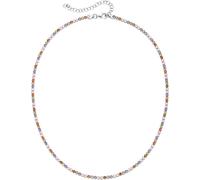 Collier FIRETTI "Schmuck Geschenk Silber 925 Halsschmuck Halskette Tenniskette Glitzer", bunt (silberfarben, rot, champagner, rose, lila, grün), Halsketten, Damen, Silber 925 (Sterlingsilber), L: 43 B