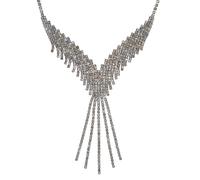 Collier FIRETTI "Schmuck Geschenk Sparkling Ypsilon-Style", metallfarben, weiß, Halsketten, Damen, Metall, L: 52, Collier, mit Glasstein (66786535-0) metallfarben, weiß