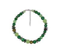 Collier FIRETTI "verschiedene Grüntöne, modern", bunt (metallfarben, grün), Halsketten, Damen, Metall Perlen, L: 54,5, Metall, Perlen, Collier, Made in Germany - mit Kunststoffperle (86033807-0) metal