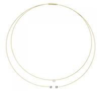 Collier Halskette 2-reihig 750 Gold bicolor 3 Diamanten Brillanten