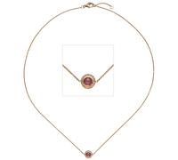 Collier Halskette 585 Gold Rotgold 1 Turmalin pink 16 Diamanten Brillanten 42 cm