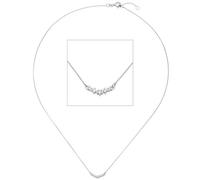 Collier Halskette 585 Gold Weißgold 5 Diamanten Brillanten 42 cm