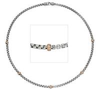 Collier Halskette 585 Gold Weißgold Rotgold bicolor 65 Diamanten 45 cm
