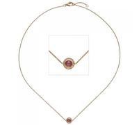 Collier Halskette 585 Rotgold Turmalin 16 Diamanten Brillanten 42 cm