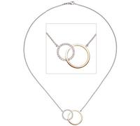 Collier Halskette 585 Weißgold Rotgold bicolor 25 Diamanten Brillanten