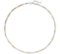Collier Halskette 925 Sterling Silber bicolor vergoldet 49 cm Kette