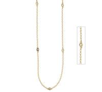 Collier Halskette 925 Sterling Silber gold vergoldet 7 Zirkonia 47 cm Kette