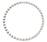 Collier / Halskette aus Edelstahl gold farben beschichtet bicolor 45 cm Kette