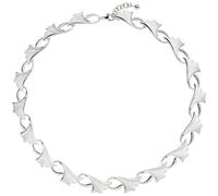 Collier Halskette Ginko Ginkgo 925 Silber mattiert 47 cm Silberkette