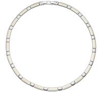 Collier Halskette Halsreif Edelstahl teil matt 47 cm Kette