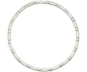 Collier Halskette Halsreif Edelstahl teil matt 47 cm Kette