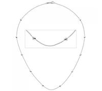 Collier Halskette Herz Herzen 585 Weißgold 45 cm Weißgoldkette