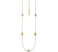 Collier Halskette Kette 585 Gelbgold 2 Amethyste 2 Citrine 1 Blautopas