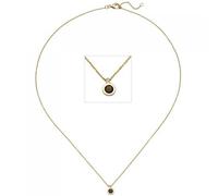 Collier Halskette mit Anhänger 585 Gelbgold 1 Rauchquarz 45 cm