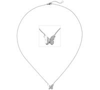 Collier Halskette Schmetterling 585 Weißgold 20 Diamanten Brillanten 45 cm Kette