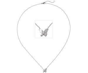 Collier Halskette Schmetterling 585 Weißgold 20 Diamanten Brillanten 45 cm Kette