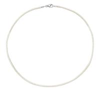 Collier Halskette Seide beige 2,8 mm 42 cm, Verschluss 925 Silber